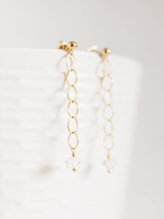 Linked Herkimer Earrings