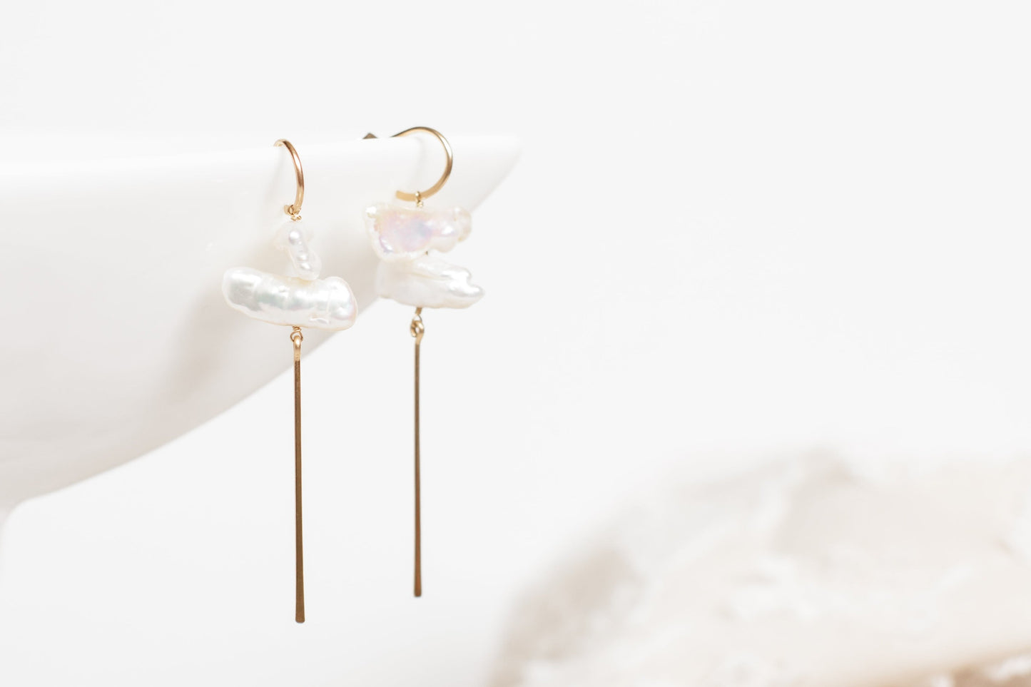 Biwa Pearl Earrings