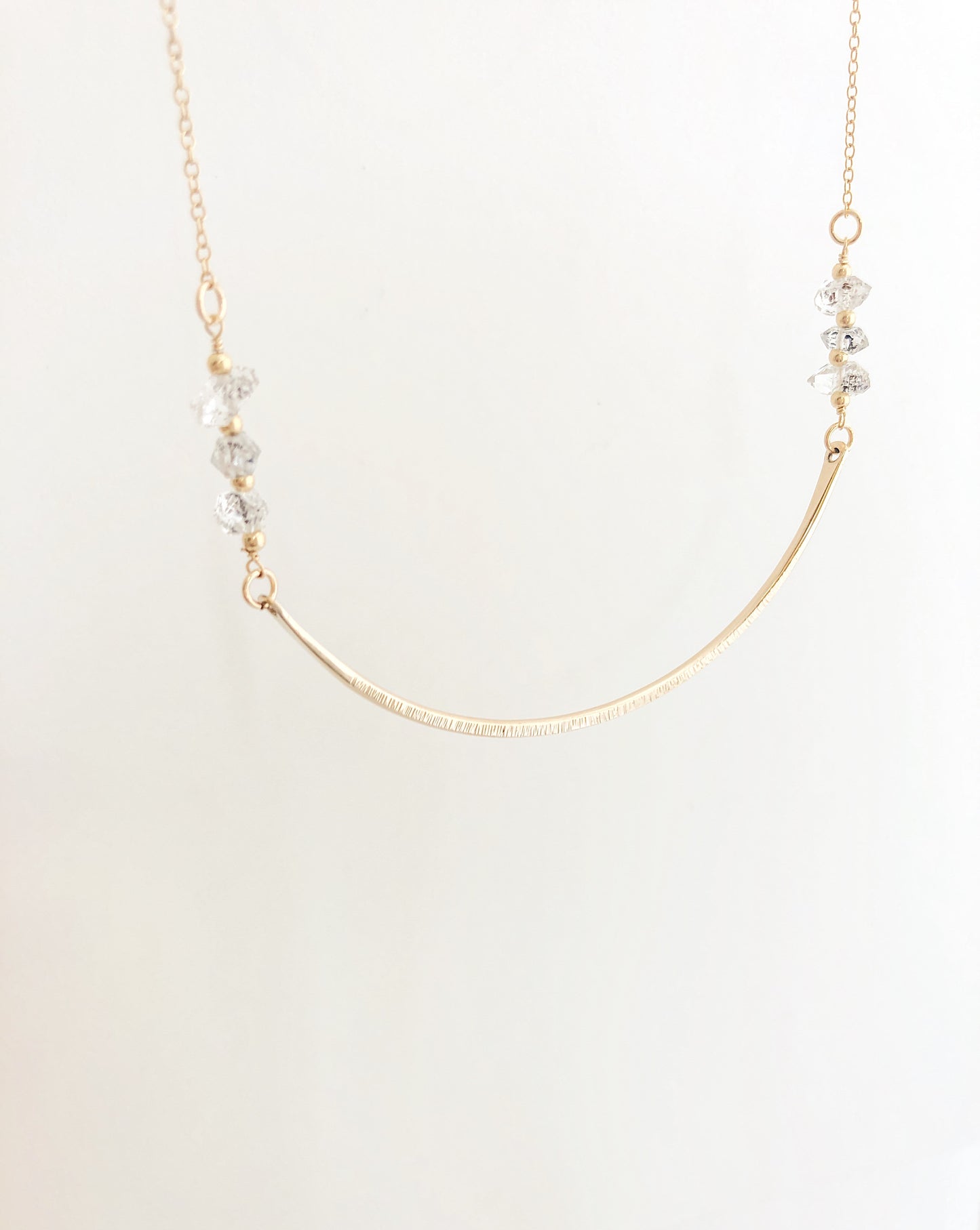 Herkimer Crescent Necklace