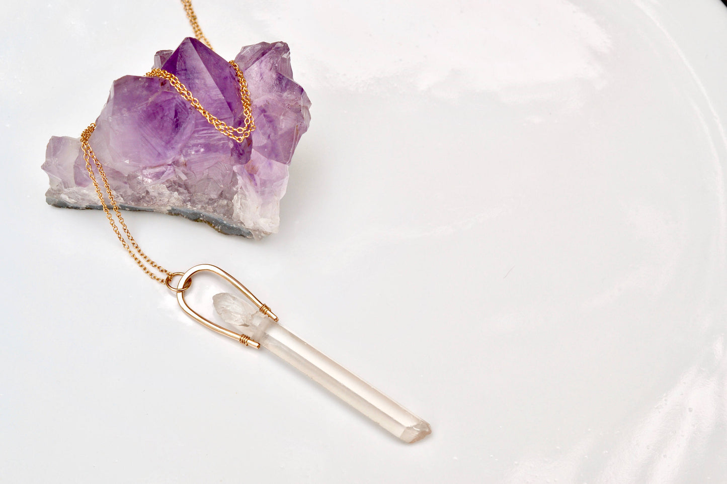 Quartz Dagger Necklace