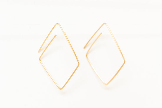 Geo Diamond Hoops